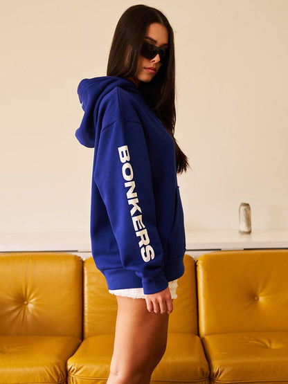 Women Printed Hooded Pullover Sweatshirt