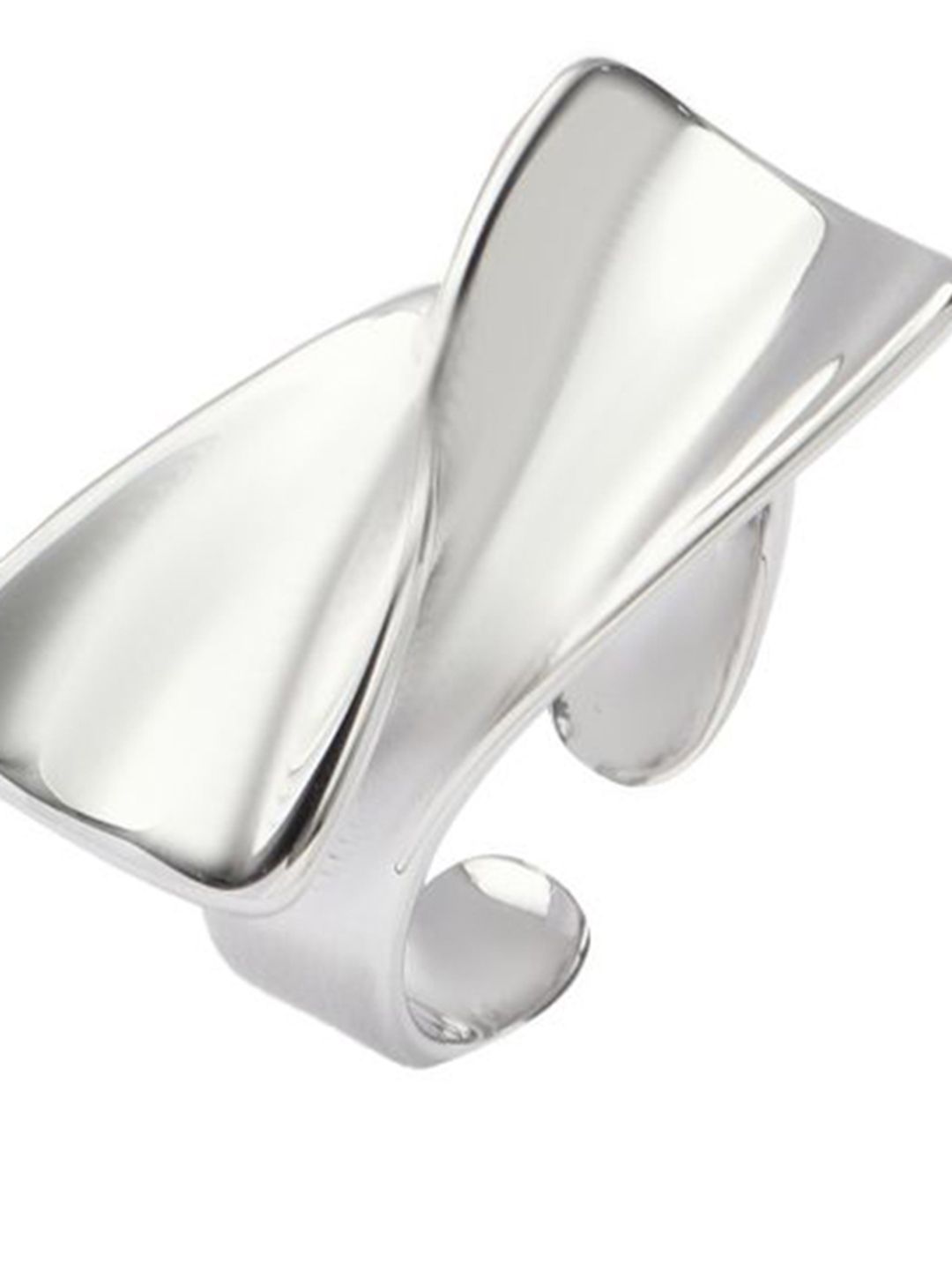 SALTY Women & Girls Silver Statement Curve Stylish Adjustable Finger Ring