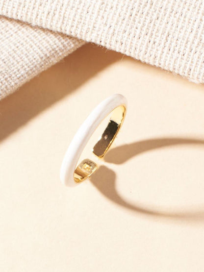 SALTY Maribel Gold-Plated Crystal Studded Enamelled Adjustable Finger Ring