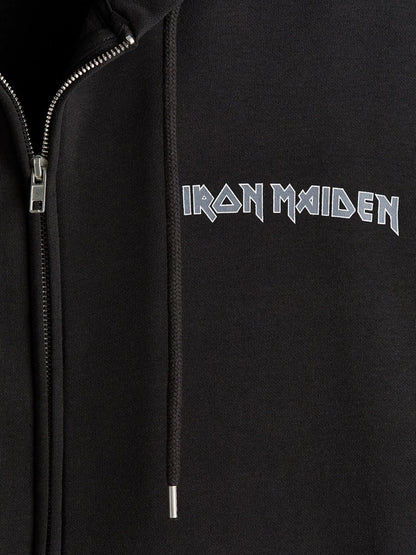 Loose Fit Printed Zip-Through Hoodie