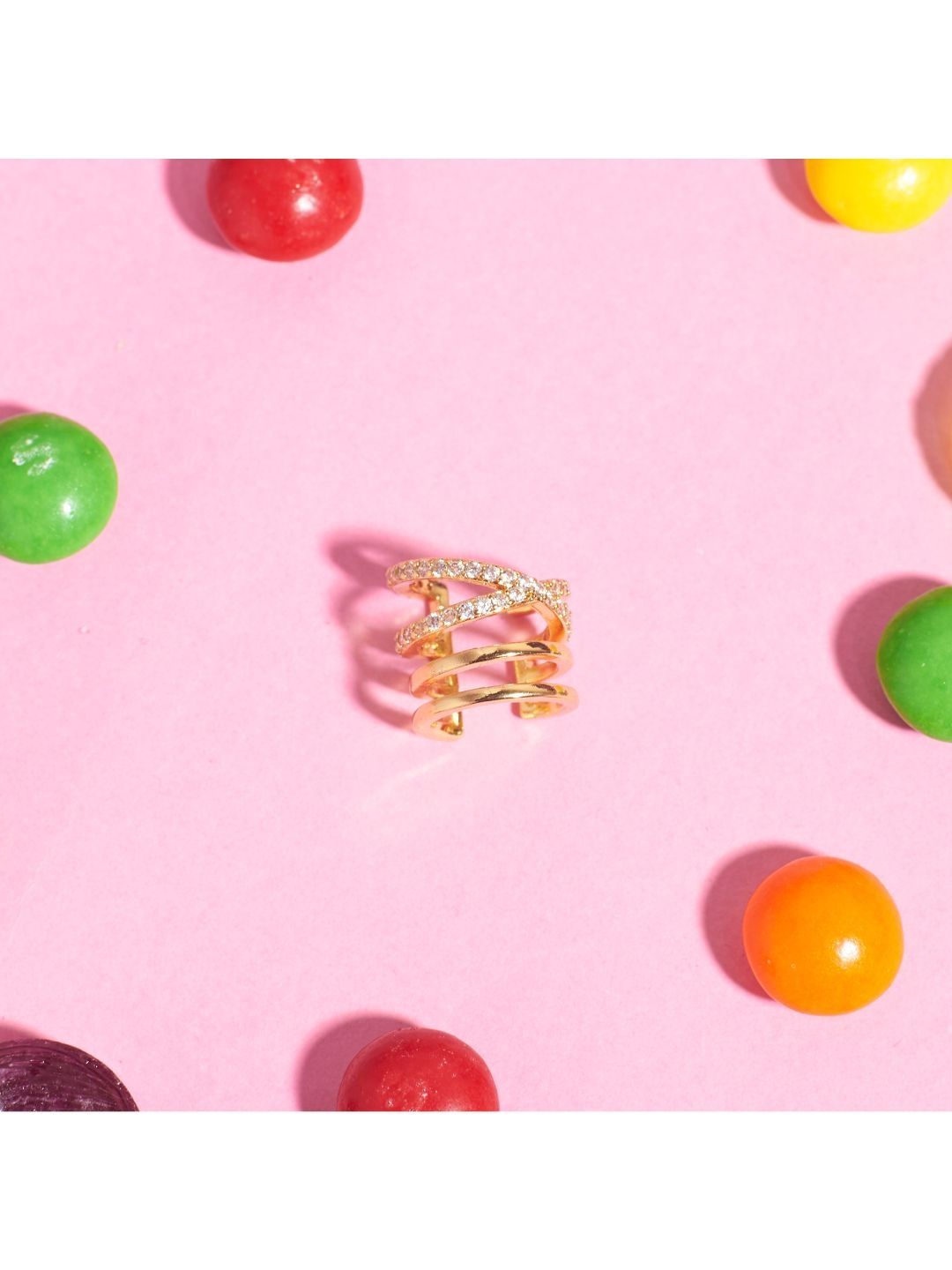 SALTY Stones Studded Pop Star Bun Pin And Cuff