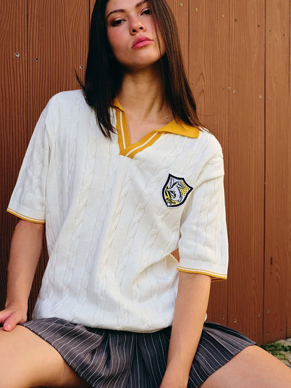 Hufflepuff Legacy Cable Knit Polo