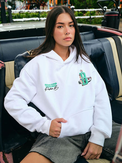 Women Printed Hooded Sweatshirt