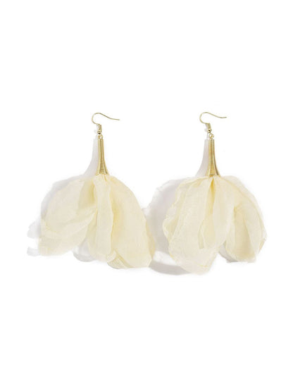 Gold-Plated Feather Shaped Drop Earrings