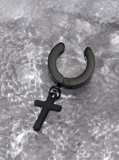 SALTY Non-pierced Cross Contemporary Studs Earrings