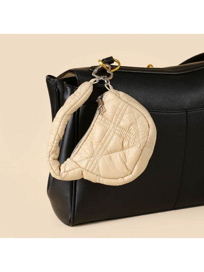 SALTY Off White Mini Quilted Puff Bag Charm