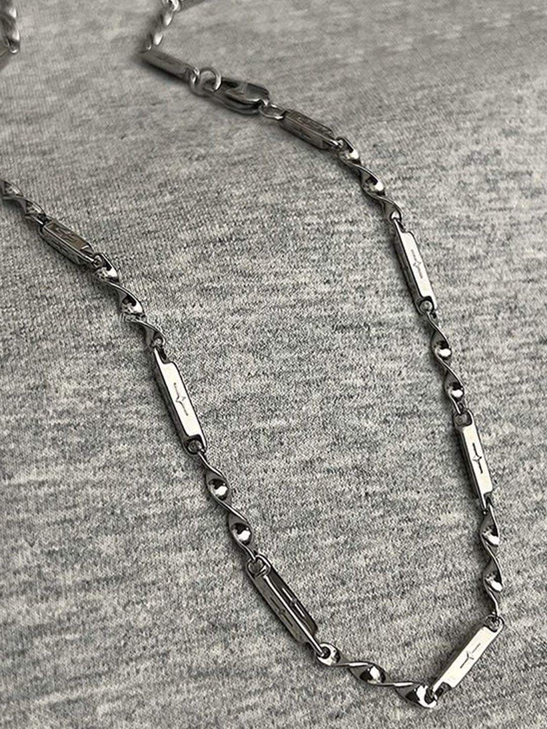 Silver-Plated  Stainless Steel Minimal Chain