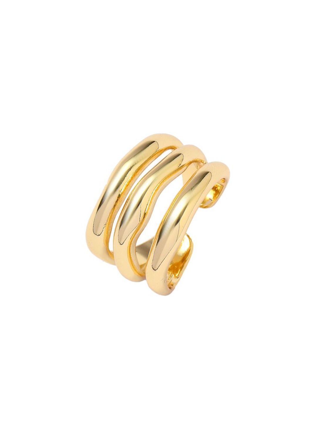 SALTY Women & Girls Trendy Golden Multi Spiral Stylish Adjustable Finger Ring