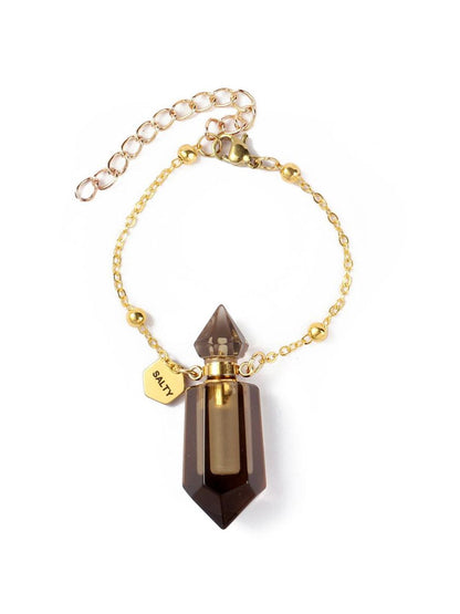 SALTY Women Shungite Perfume Bottle Charm Bracelet