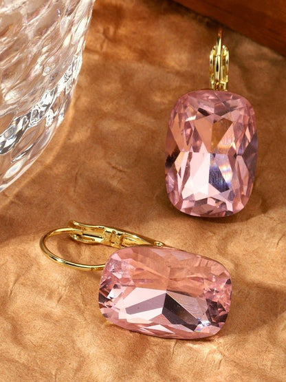 SALTY Square Shaped Stone Studded Hoop Earrings