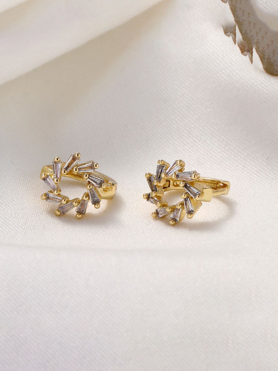 SALTY Gold-Plated Chandrika Vrit Contemporary Studs Earrings