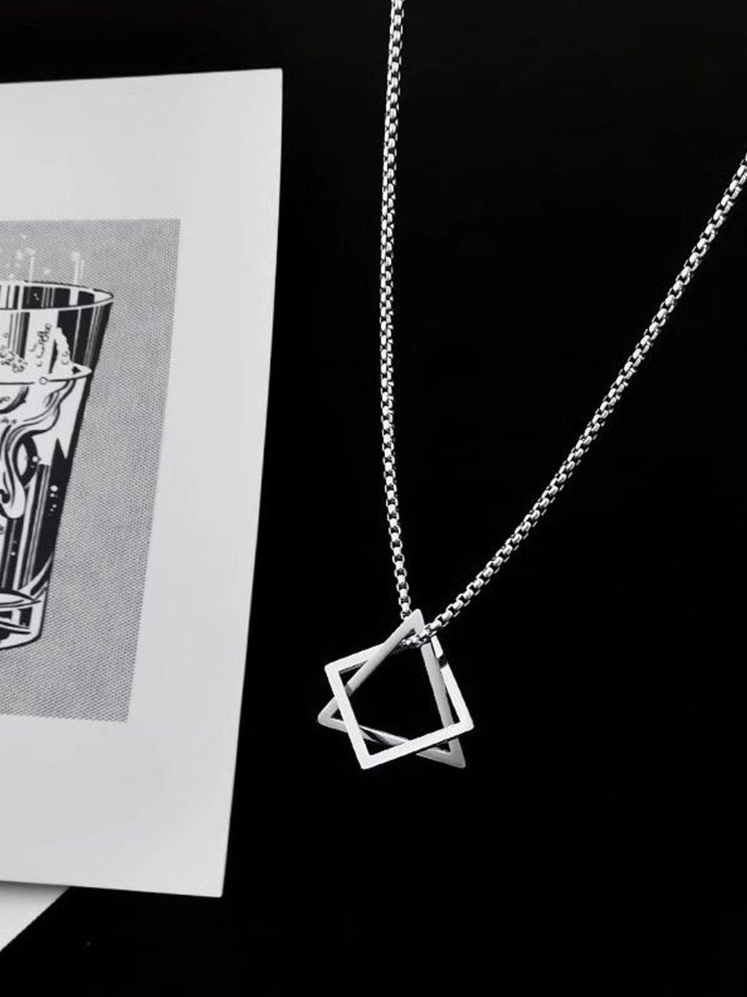 Stainless Steel Silver-Plated Minimal Necklace