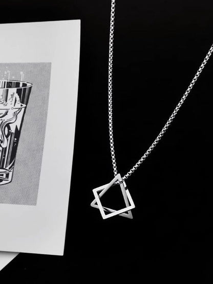 Stainless Steel Silver-Plated Minimal Necklace