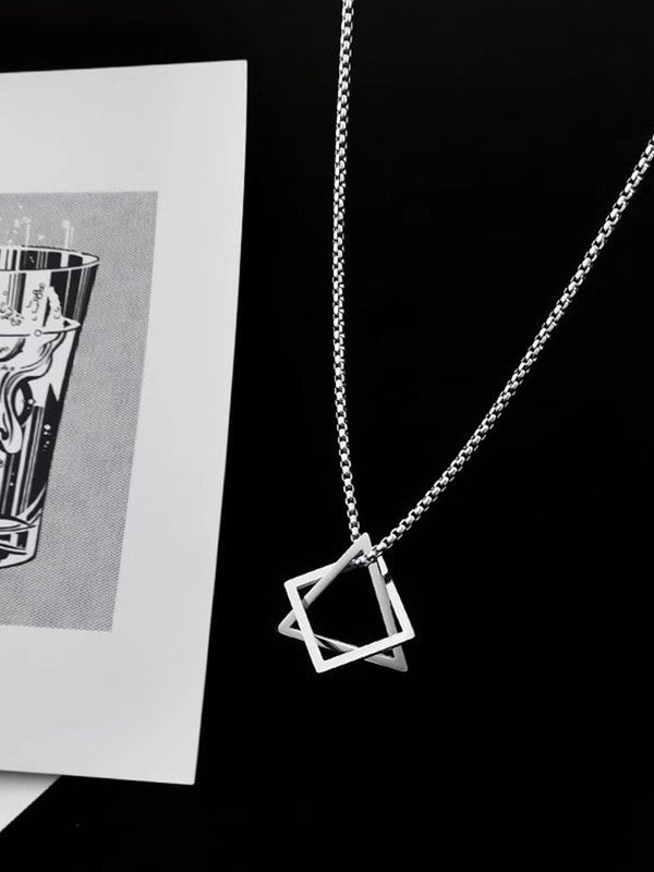 Stainless Steel Silver-Plated Minimal Necklace
