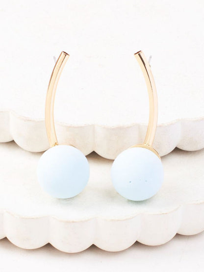 SALTY Beaded Spherical Celestial Curve Drop Earrings