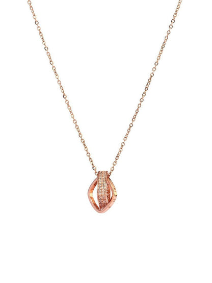 SALTY Rose Gold-Plated Stainless Steel Contemporary Pendants With Chains
