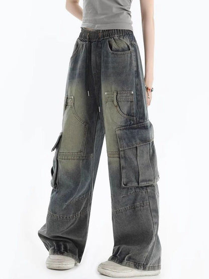 Women Baggy Fit Mid-Rise Dark Fade Jeans