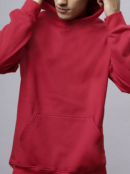 Men Solid Hooded Sweatshirt