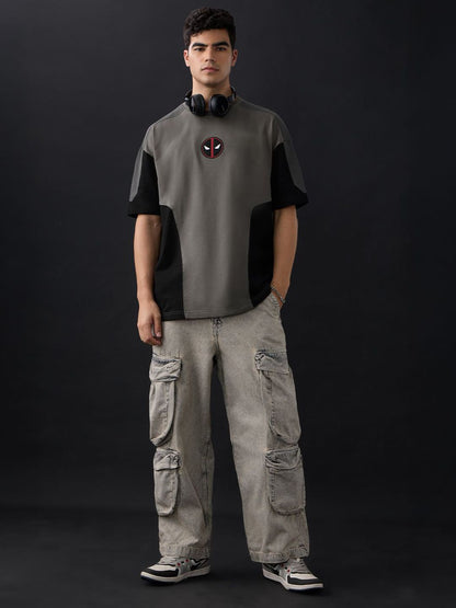 Men Oversized Deadpool Grey Tshirts