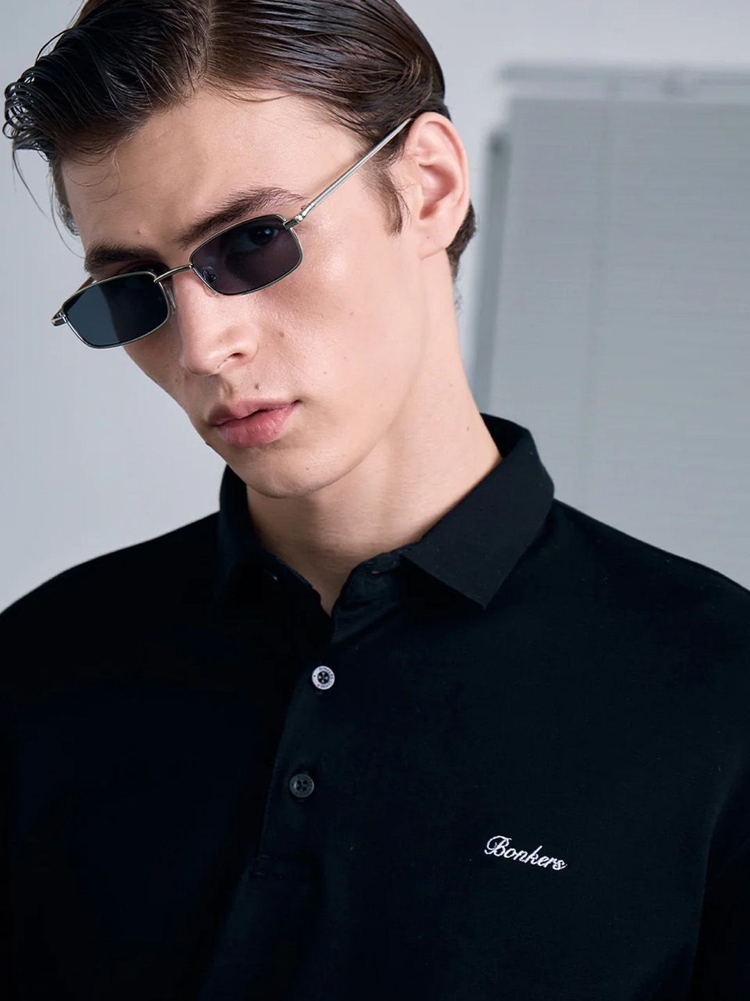 Men Solid Polo Collar T-shirt