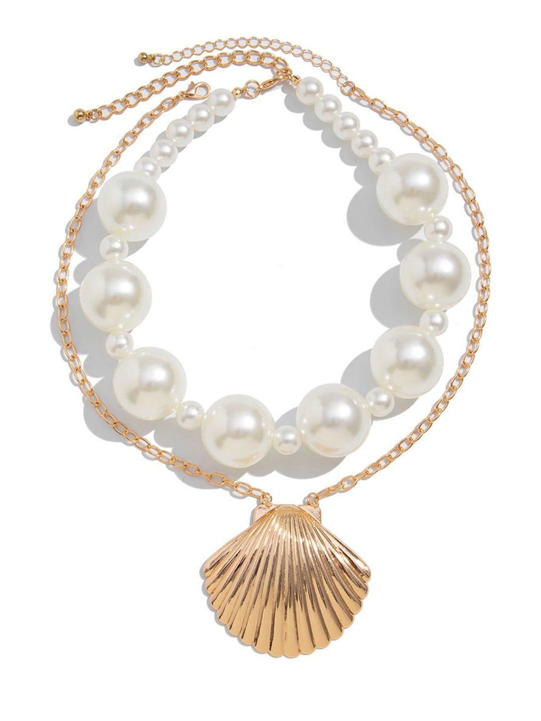 Gold-Plated Artificial Stone Baeded MInimal Necklace