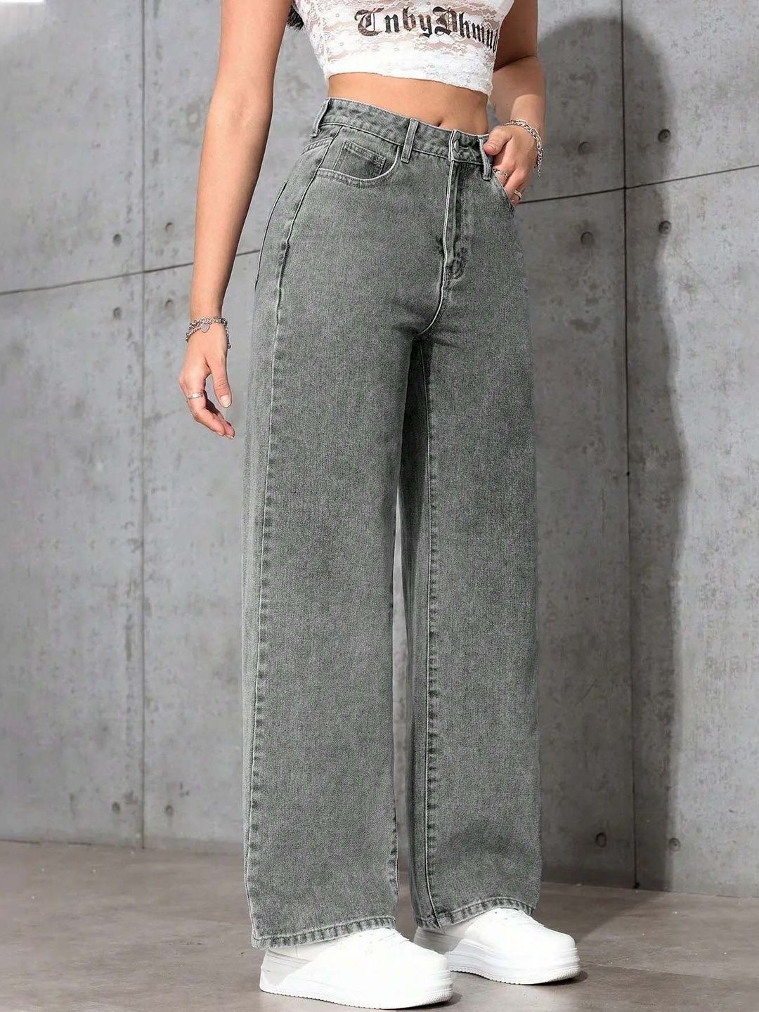 Women Jaguar Wide Leg High-Rise Light Fade Stretchable Jeans