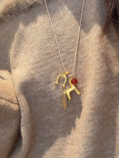 Gold-Plated Enamelled Necklace