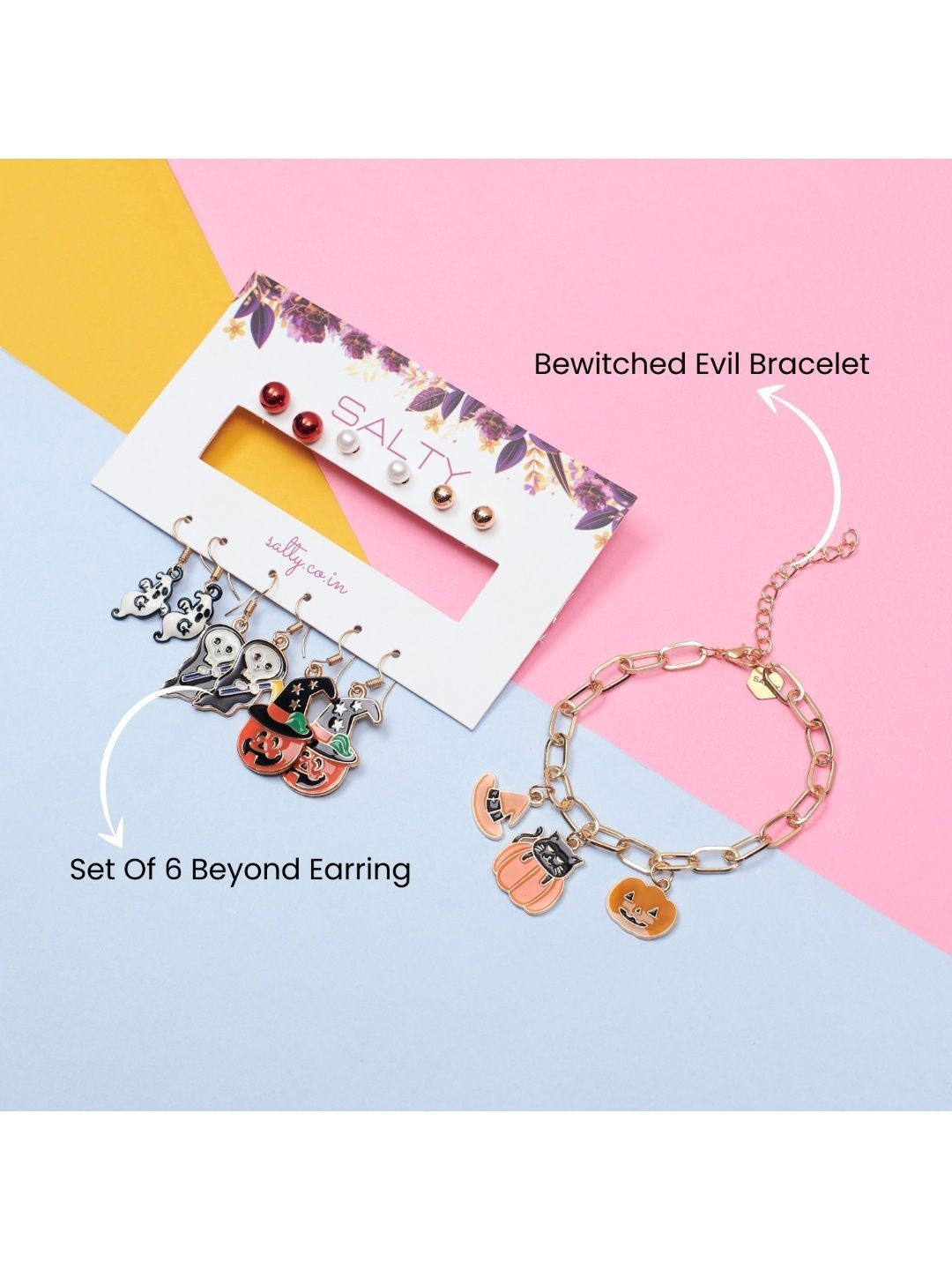 SALTY Set Of 6 Nevermore Nights Earrings & Bracelet Jewellery Set