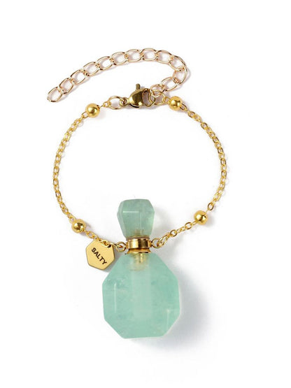 SALTY Women Prasiolite Perfume Bottle Charm Bracelet