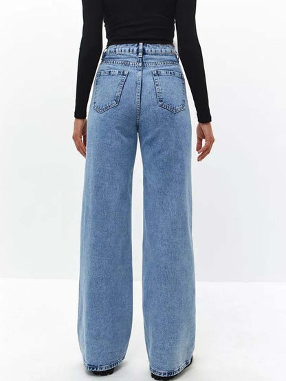 Women Straight Fit High-Rise Light Fade Jeans
