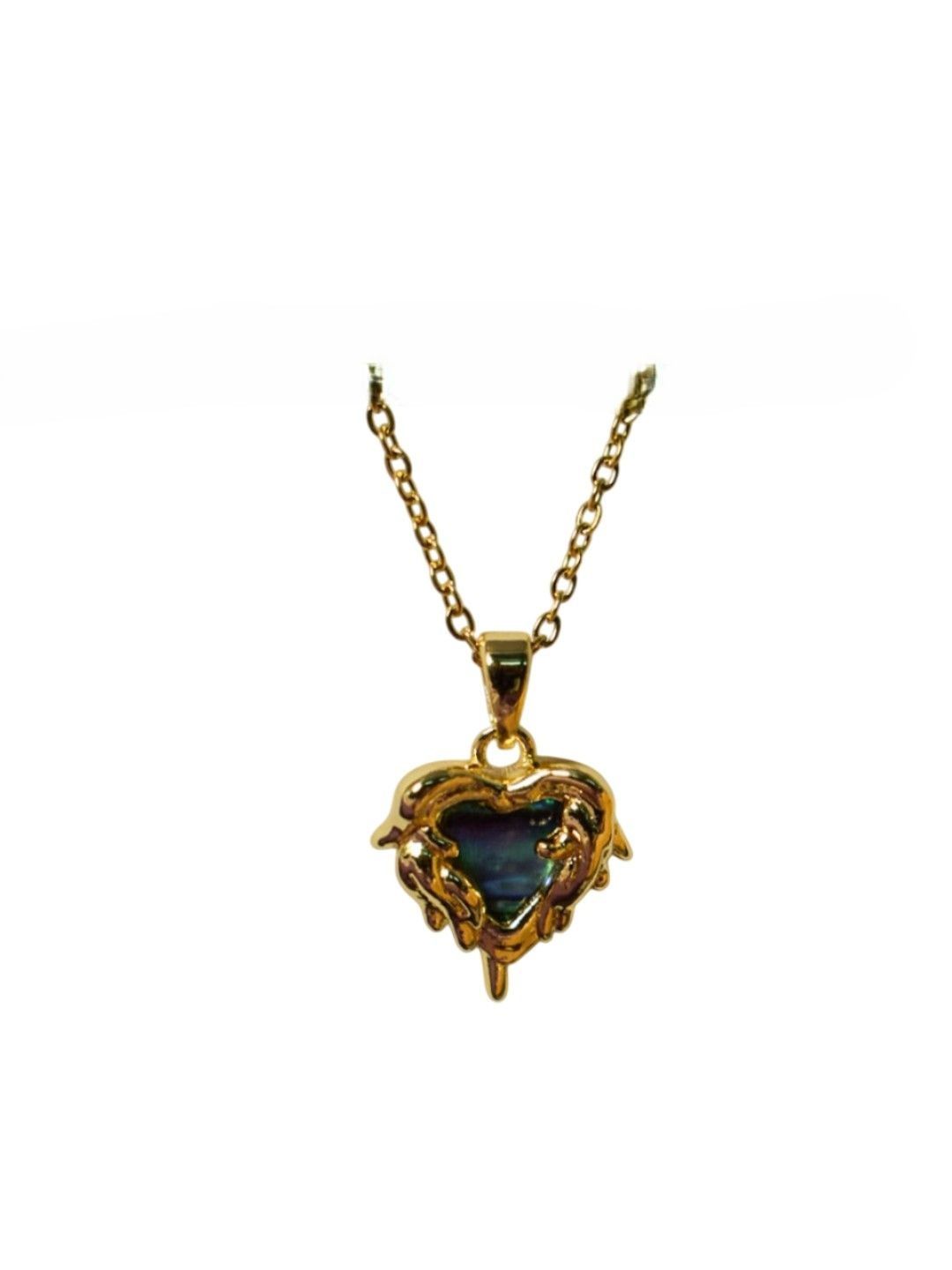 SALTY Stone-Studded Heart-Shaped Pendant With Chain