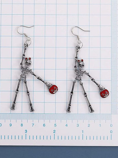 SALTY Pack of 2 Women Pumpkin & Bones Earrings