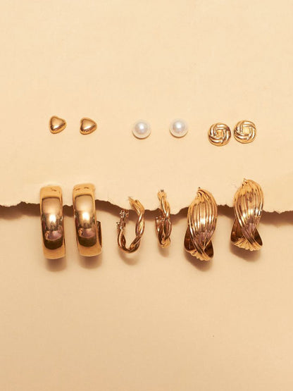 SALTY Set Of 6 Hoop Earrings With Enchantress Pendant Chain Jewellery Set