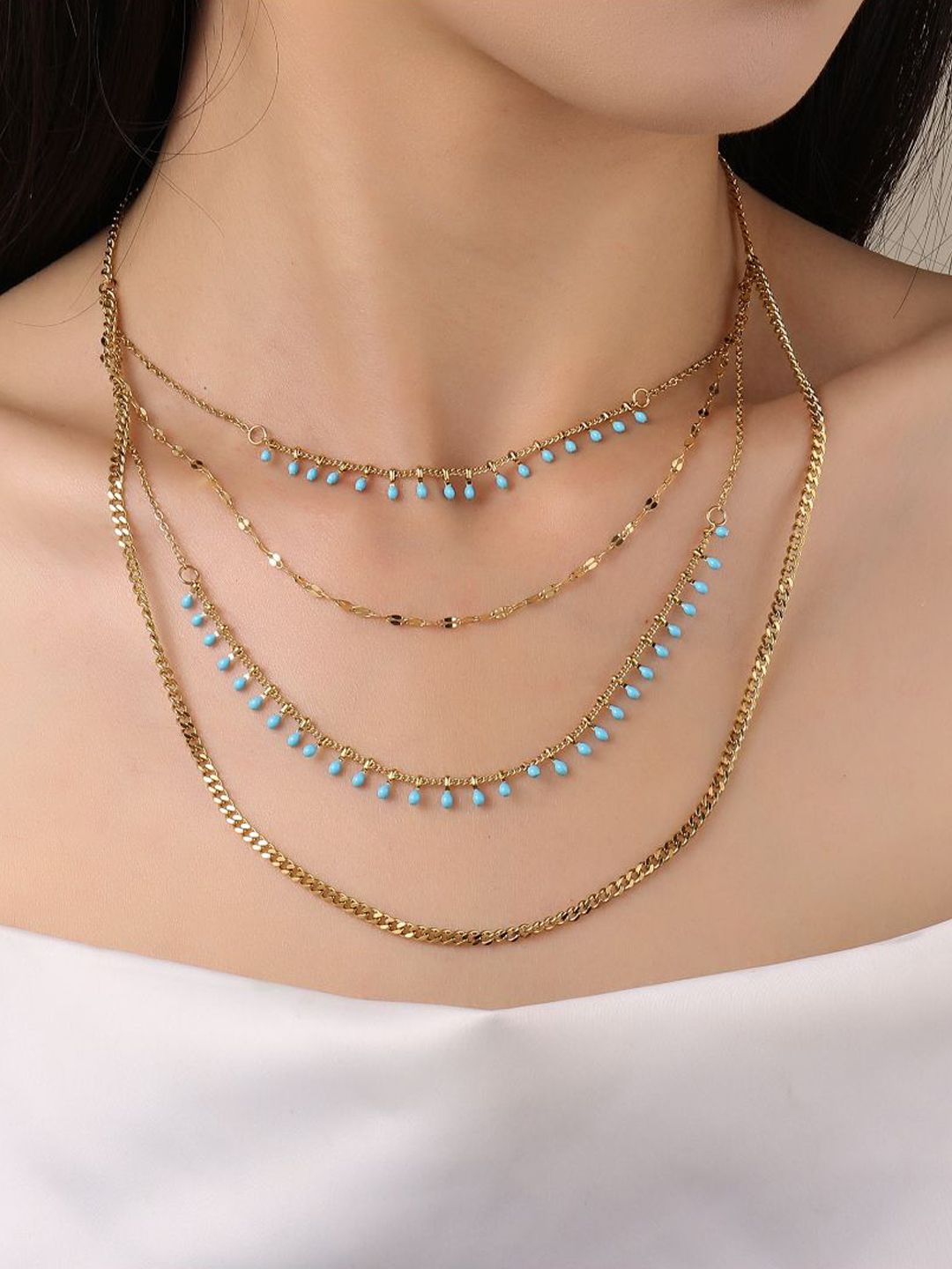 SALTY Sleek Layered Stainless Steel Necklace