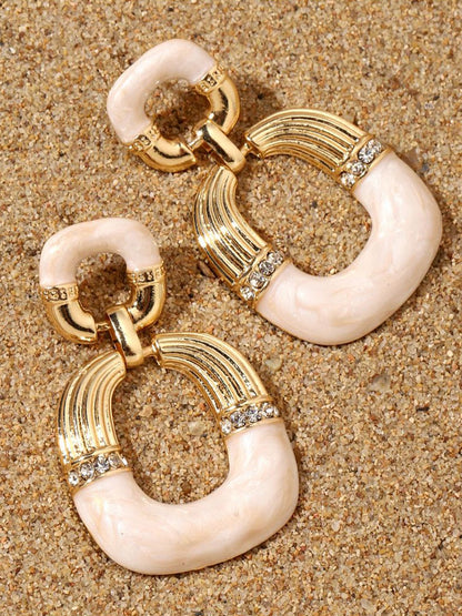 SALTY Pack of 2 Women Blush Luxury Gold Earring