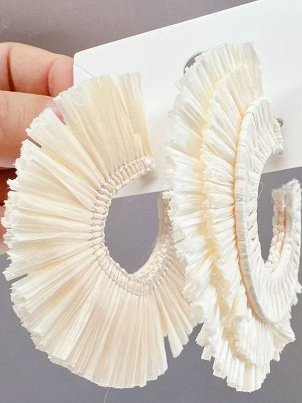 Women Feather Shaped Hoop Earrings
