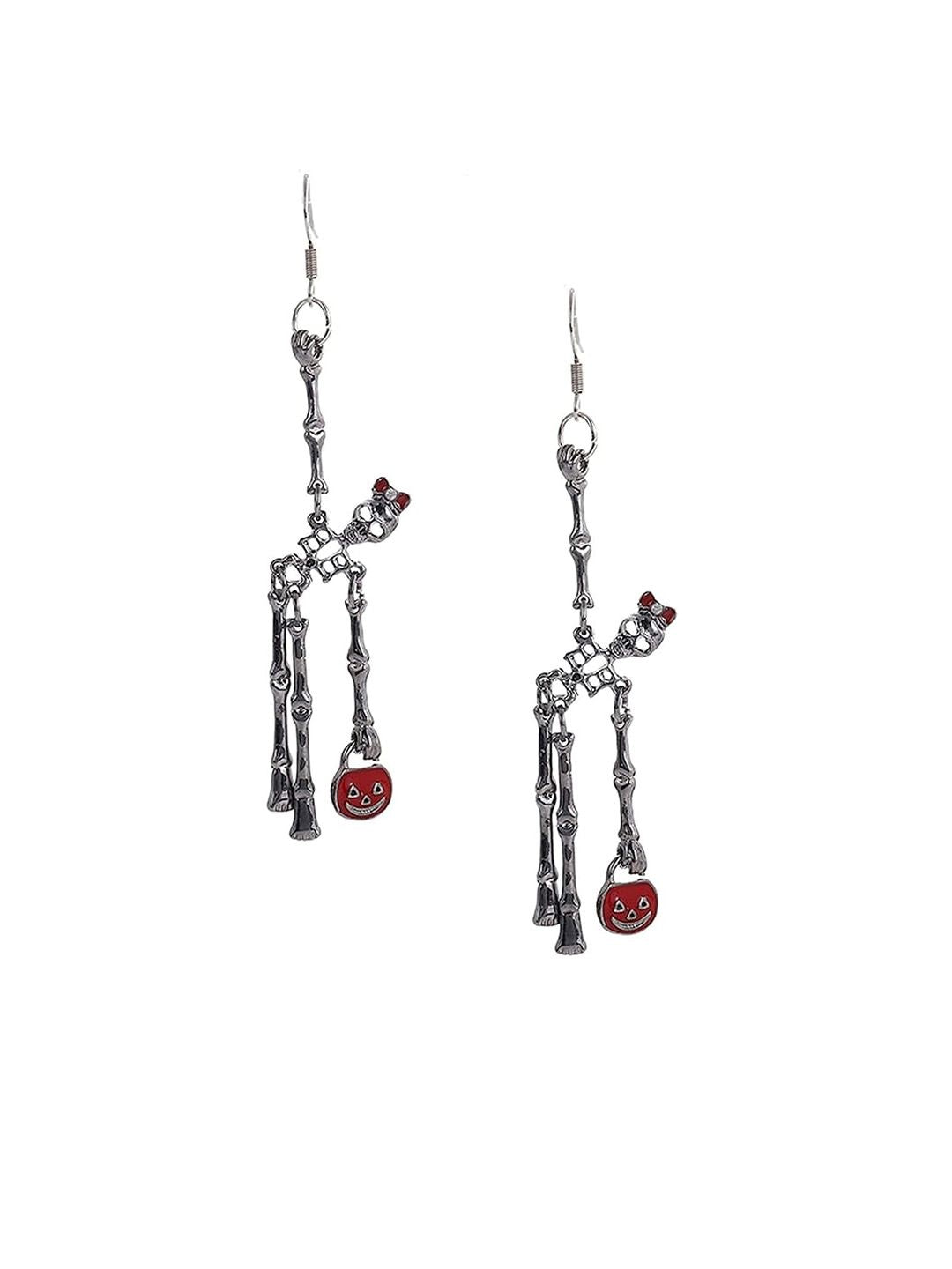 SALTY Pack of 2 Women Pumpkin & Bones Earrings