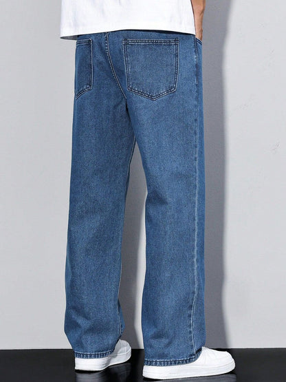 Men Straight Fit Mid-Rise Stretchable Jeans