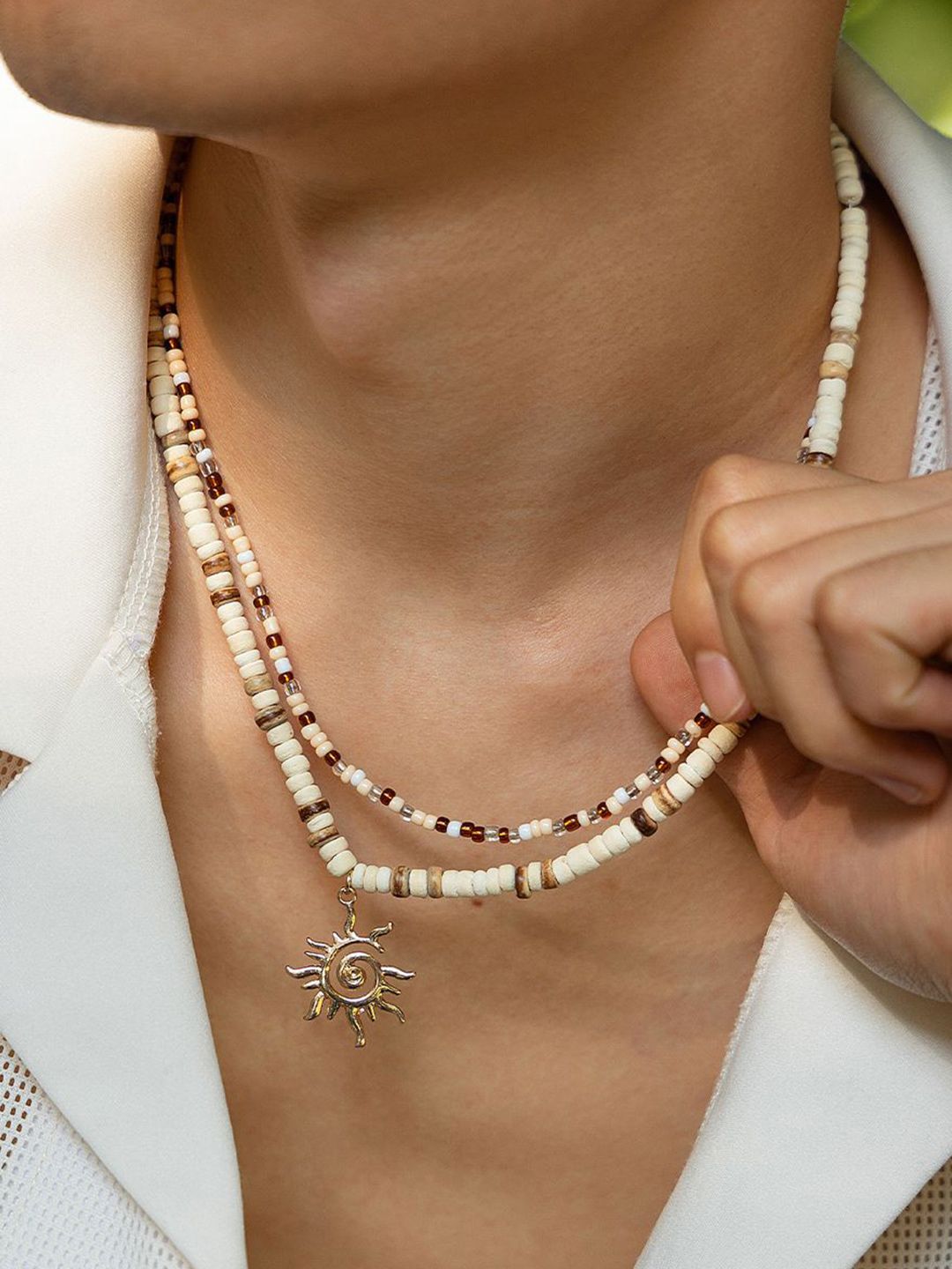 Gold-Plated Enamelled Necklace