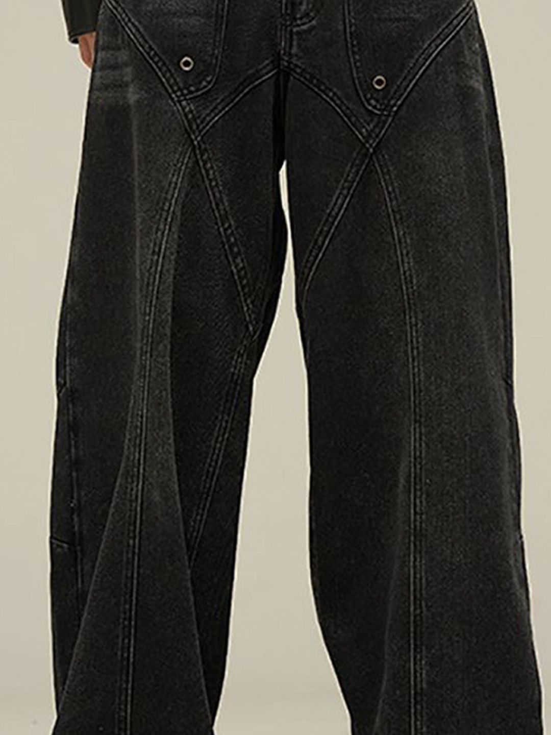 Men Wide Leg Light Fade Mid-Rise Jeans