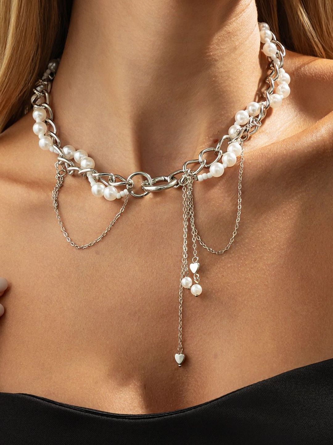 Silver-Plated Enamelled Necklace