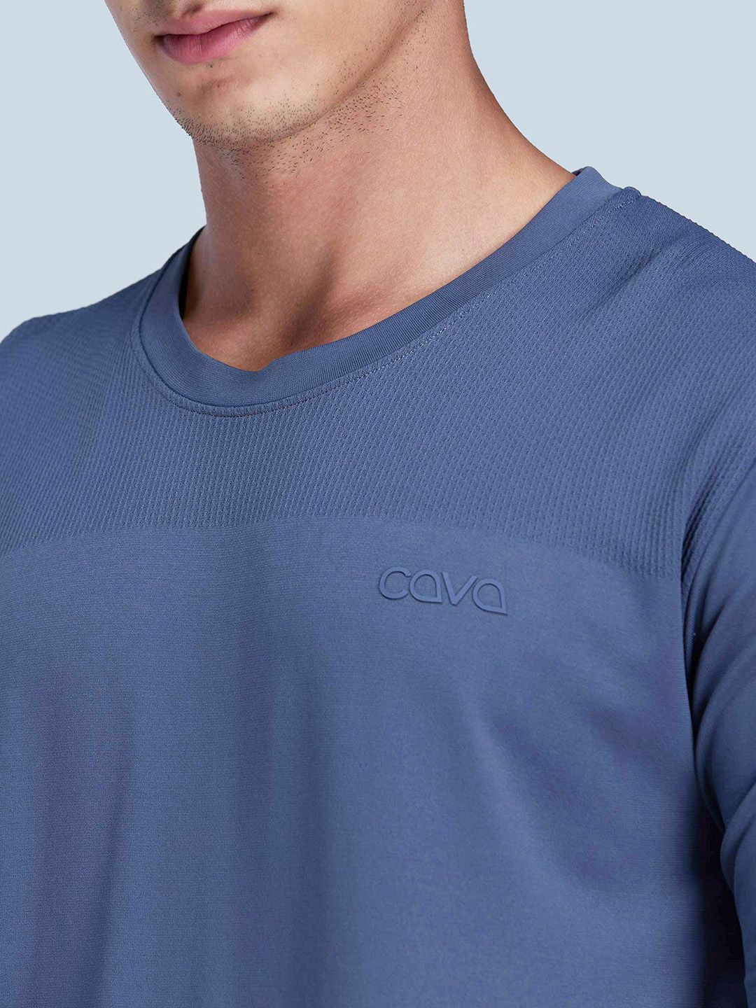 Men Extended Sleeves Ash Pulse Seamless T-shirt