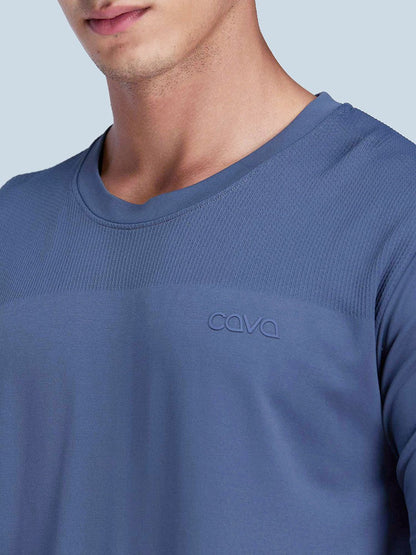 Men Extended Sleeves Ash Pulse Seamless T-shirt