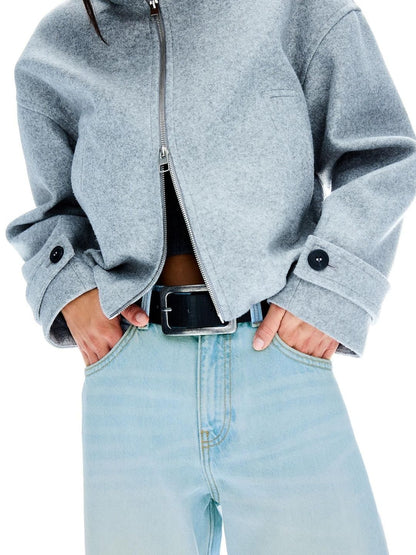 High-Waist Wide-Leg Straight Jeans