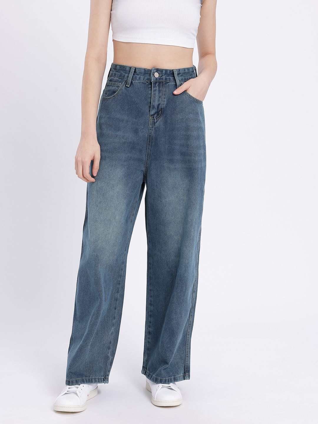 Women Mid-Rise Light Fade Flared Jeans
