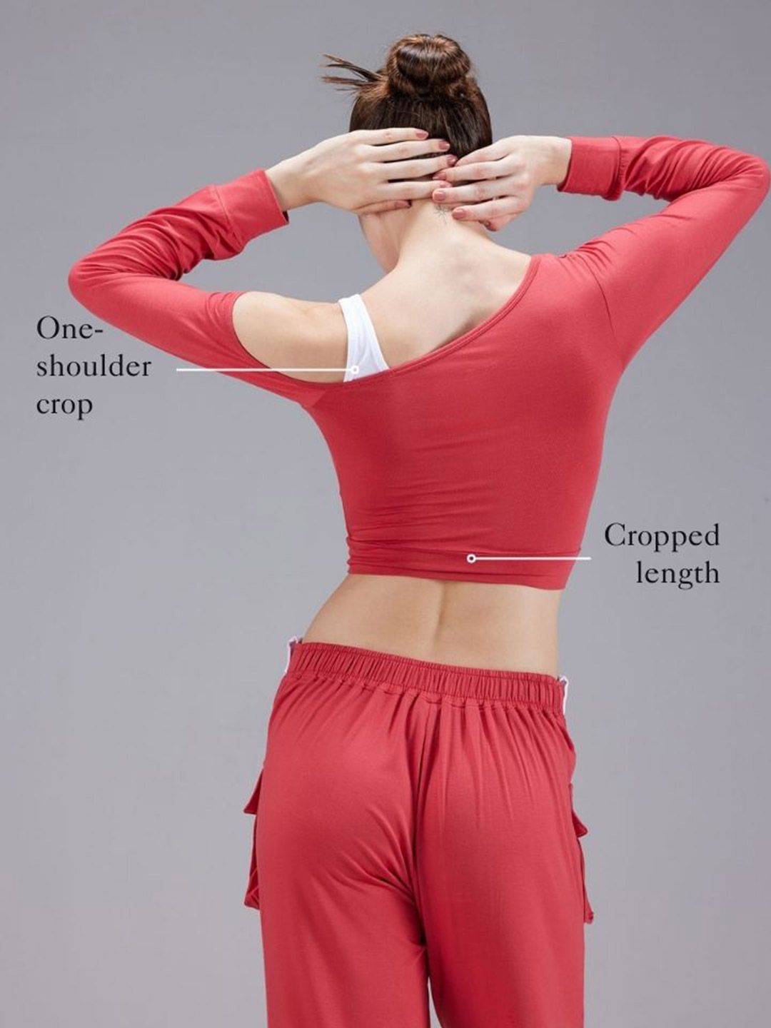 Red Whirl One Shoulder Top