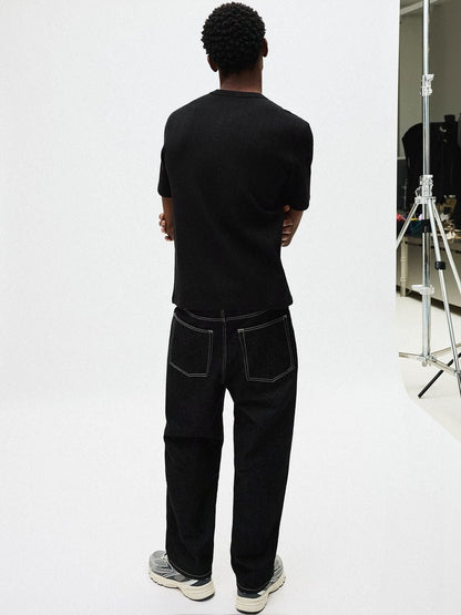 Textured short sleeve T-shirt