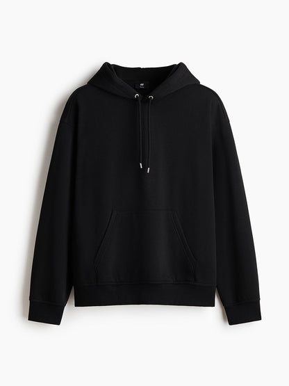 Men Black Relaxed Fit Hoodie