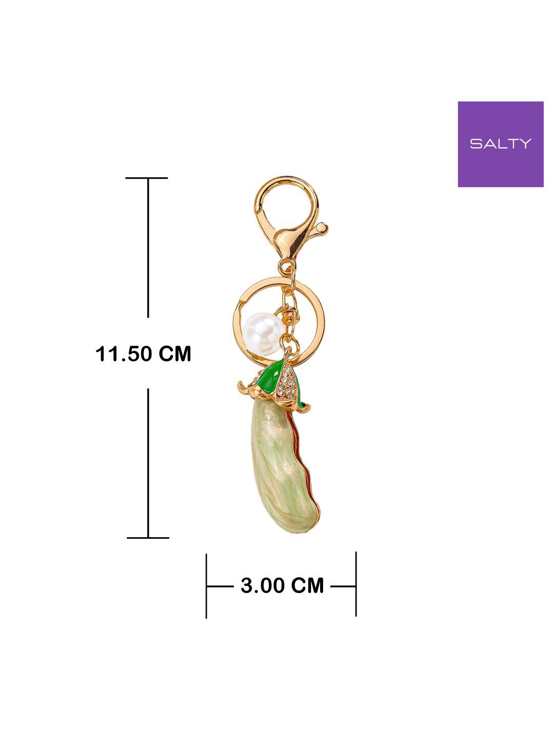 SALTY Yellow & Green Embellished Bag & Purse Peas Charm