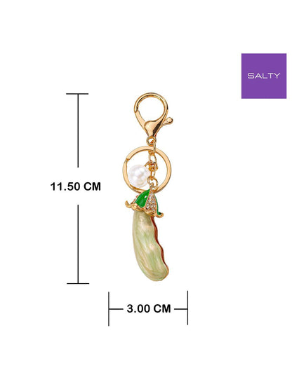 SALTY Yellow & Green Embellished Bag & Purse Peas Charm